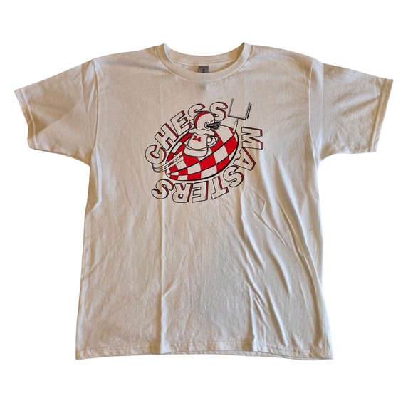 Gildan Other - Gildan Youth Large Chess Masters Football Graphic T-Shirt White Cotton Tee
